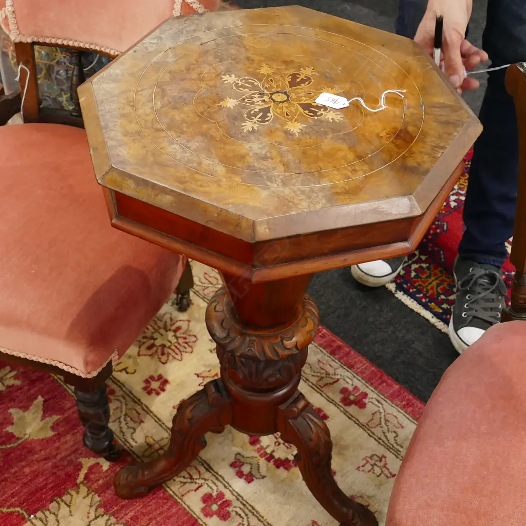 VICTORIAN 3 LEGGED SEWING TABLE Image 1++