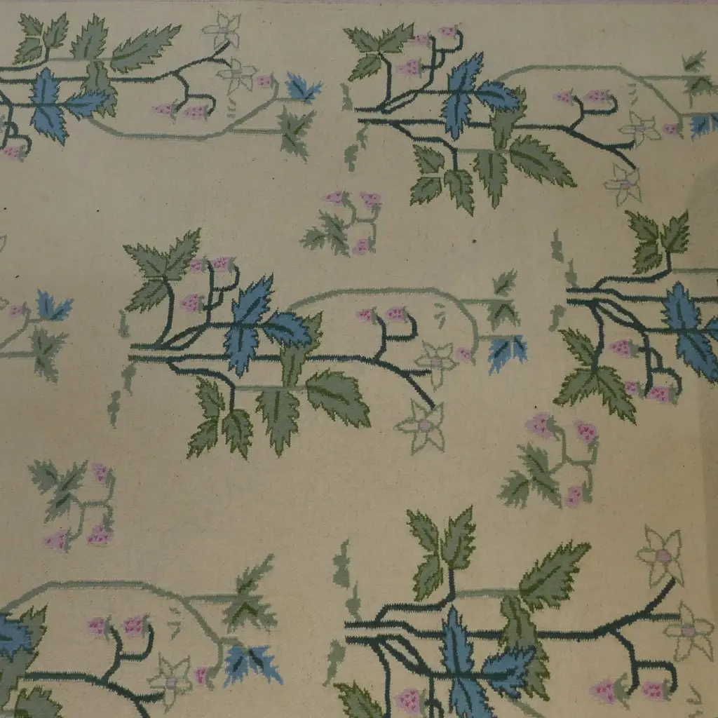 DHURRIE RUG WITH FLORAL DESIGN Image 1++