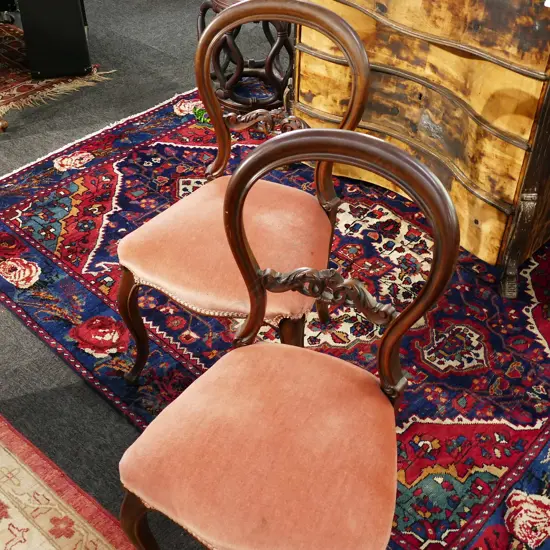 4 VICT BALLOON BACK DINING CHAIRS