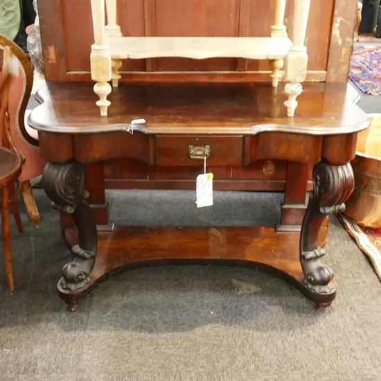 VICT. MAHOG. SIDE TABLE W/ FRIEZE DRAWER W. 1200MM