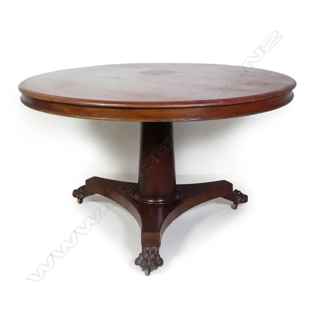 REGENCY PEDESTAL MAHOGANY DINING TABLE 1300 X 770mm Image 1++