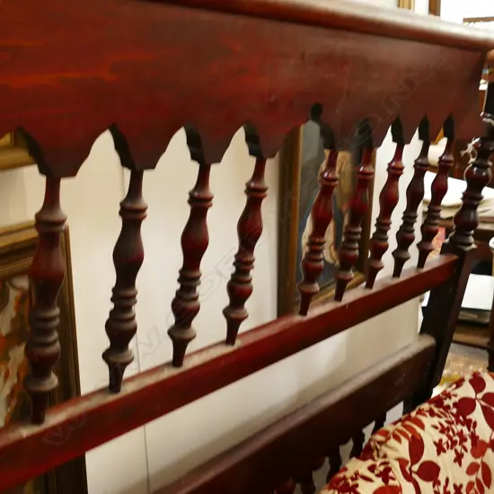 TURNED BED FRAME + TAPESTRY FIRE SCREEN