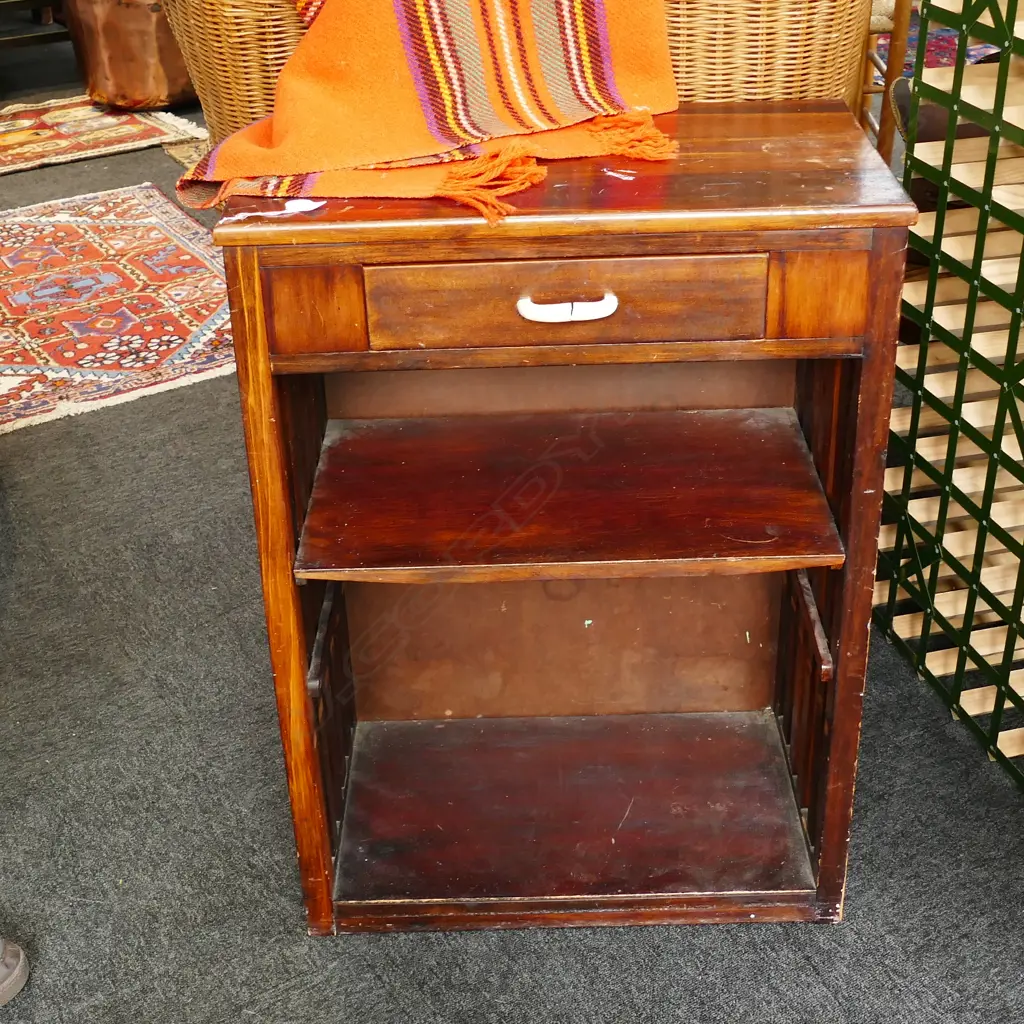 ARTS AND CRAFTS STYLE BOOKCASE WITH DRAWER Image 1++