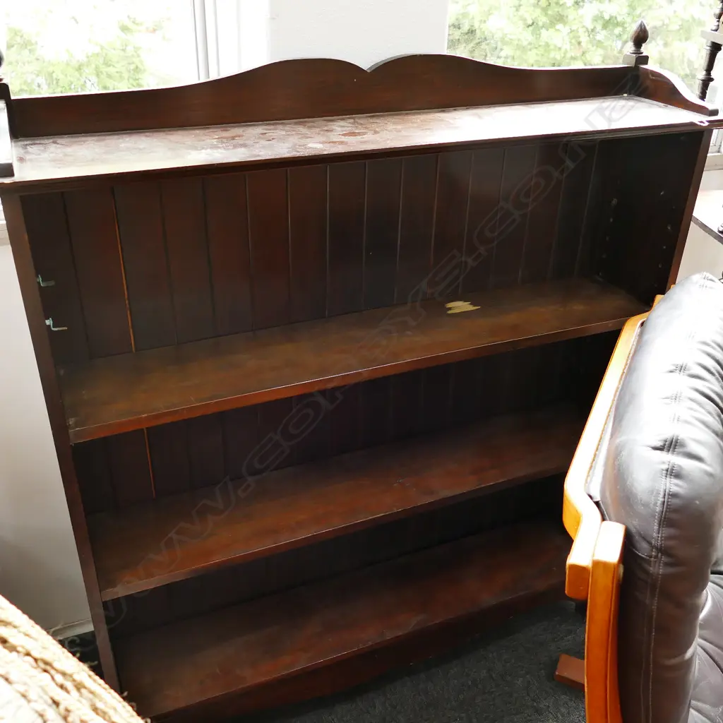 KAURI DARK STAINED BOOKCASE WITH BORER W  1150 MM Image 1++