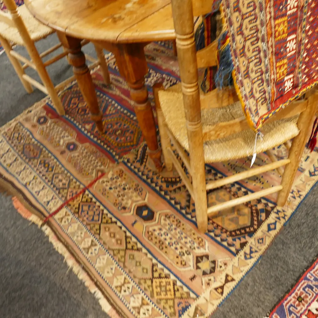 SEMI ANTIQUE UZBEKISTAN LARGE KELIM 2060 X 1500 Image 1++