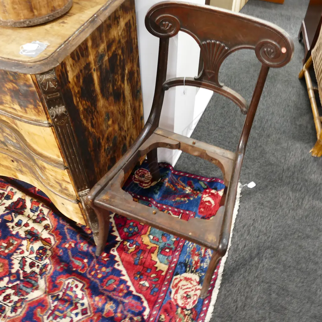 REGENCY EMPIRE MAHOG CHAIR MISSING SEAT 500MM W 870MM H Image 1++