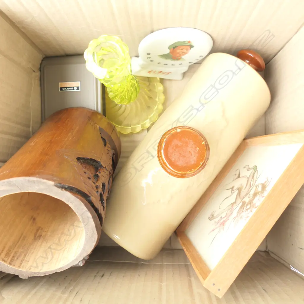 LOT ASSORTED INCL CARVED CHINESE BRUSH POT Image 1++