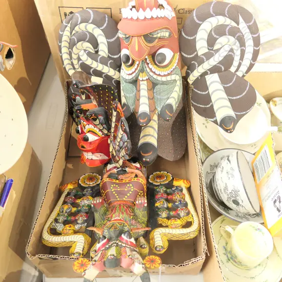 LOT ASST CARVED INDONESIAN MASKS