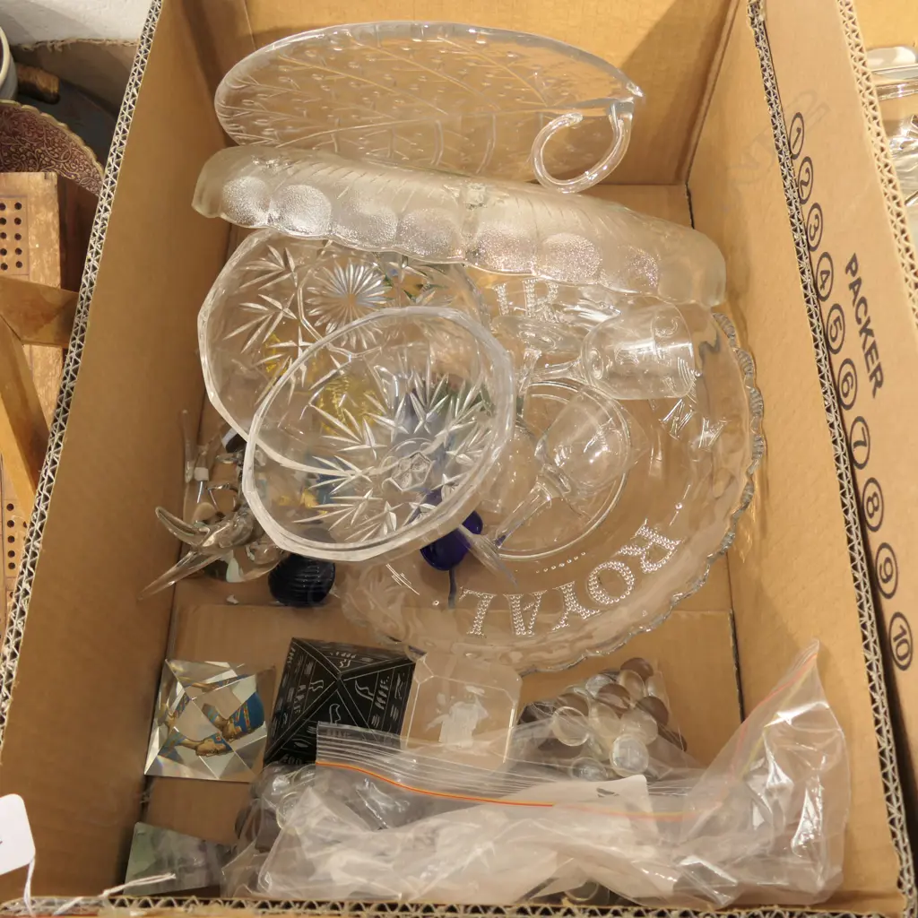 LOT ASST GLASS INCL ROYAL TOUR PLATE ETC. Image 1++
