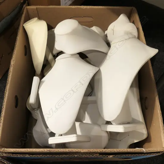 BOX OF DISPLAY BUSTS, (white)