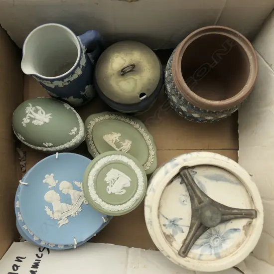BOX LOT WEDGWOOD ETC