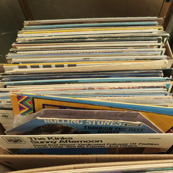 BOX OF RECORDS - KINKS / BEATLES / ROLLING STONES ETC