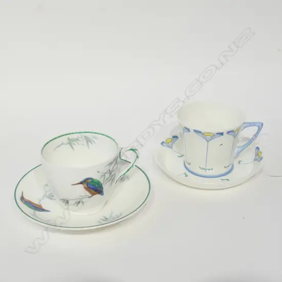 ROYAL DOULTON KINGFISHER CUP AND SAUCER PLUS NOVEM ARTEM CHINA ART DECO CUP AND SAUCER