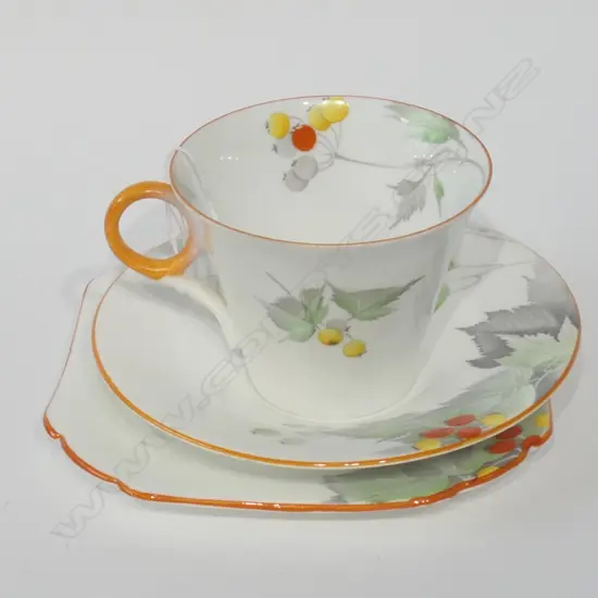 ART DECO SHELLEY TRIO ORANGE BERRIES