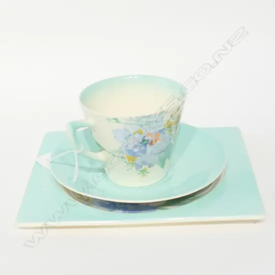 ROYAL STAFFORDSHIRE BIARRITZ ART DECO TRIO C. 1933