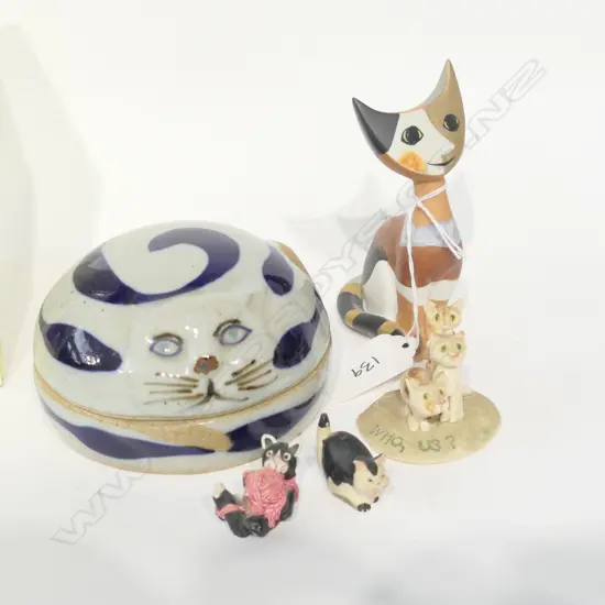 5 CAT FIGURES, INCL. GOEBEL ETC