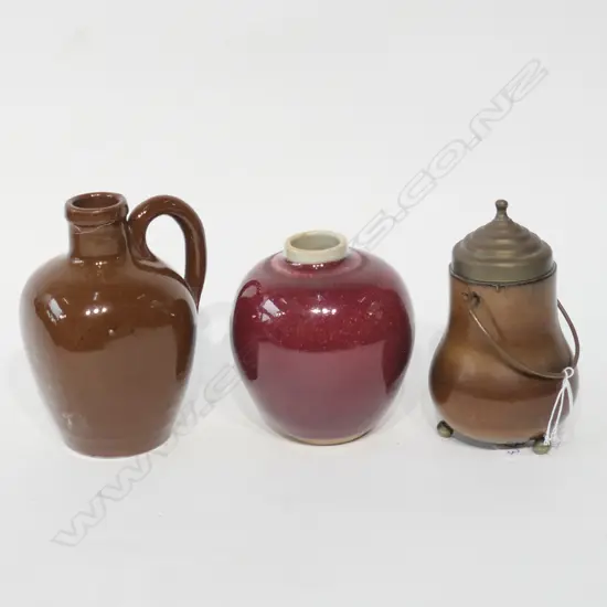 TREEN VESSEL, ORIENTAL VASE, FLASK