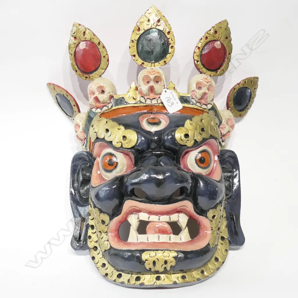 INDONESIAN CARVED WOODEN MASK H. 390MM Image 1++