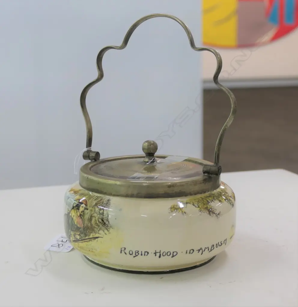 ROYAL DOULTON "ROBIN HOOD" SERIES WARE BISCUIT BARREL H. 75MM Image 1++