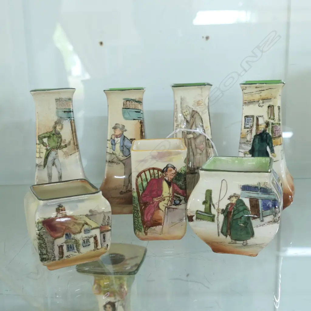 LOT OF 7 ROYAL DOULTON SERIES WARE VASES, LARGEST BEING. 110MM Image 1++