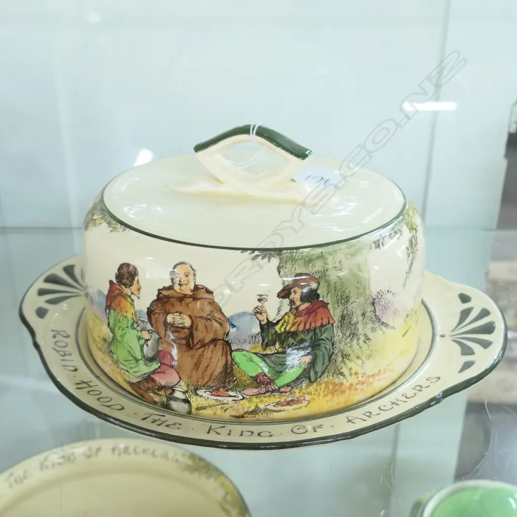 ROYAL DOULTON ROBINHOOD CHEESE DISH & COVER W. 265MM Image 1++