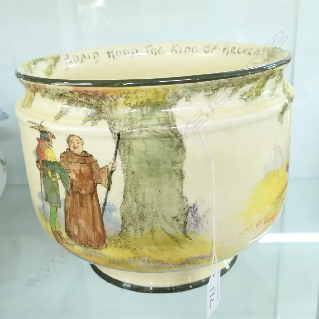 ROYAL DOULTON ROBIN HOOD SERIES WARE JARDINIER (MINOR AF) Image 1++