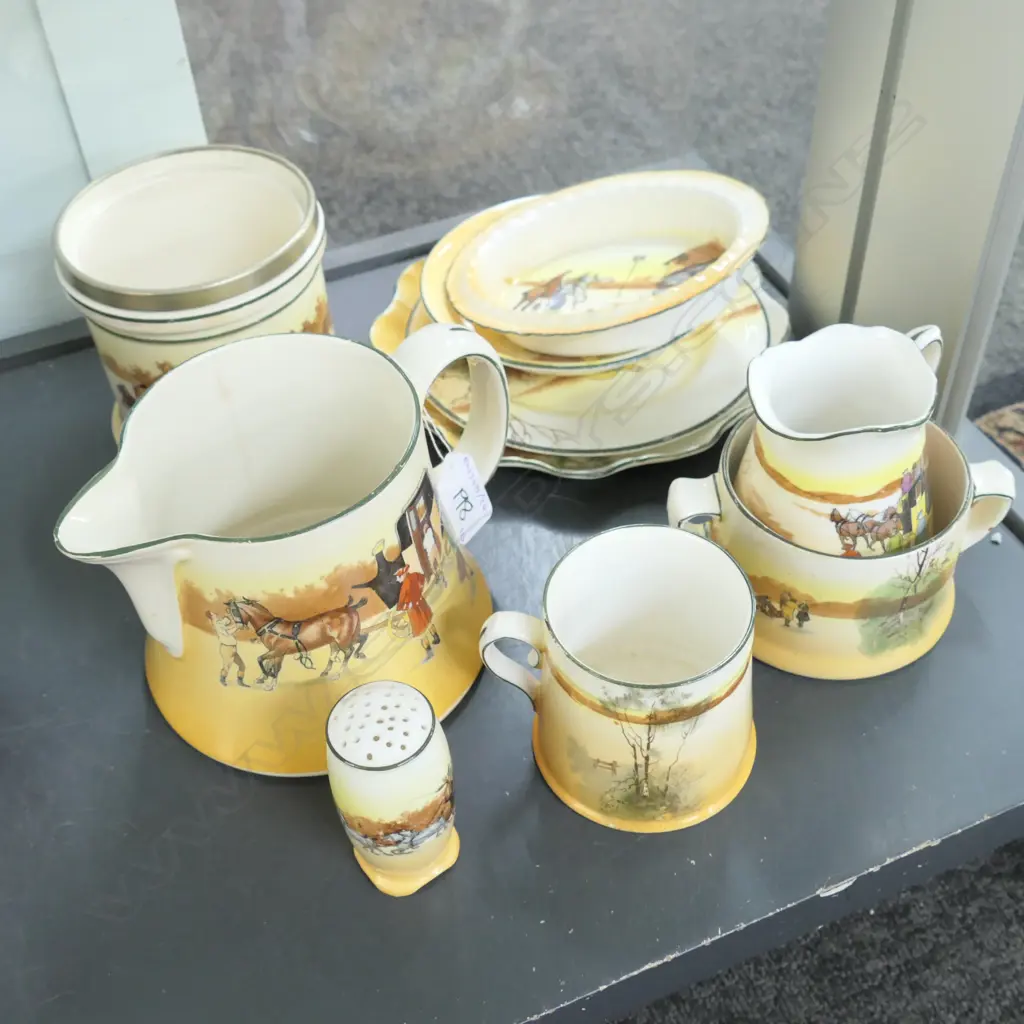 ROYAL DOULTON COACHING SCENE YELLOW DOOR ETC. SOME MINOR AF Image 1++