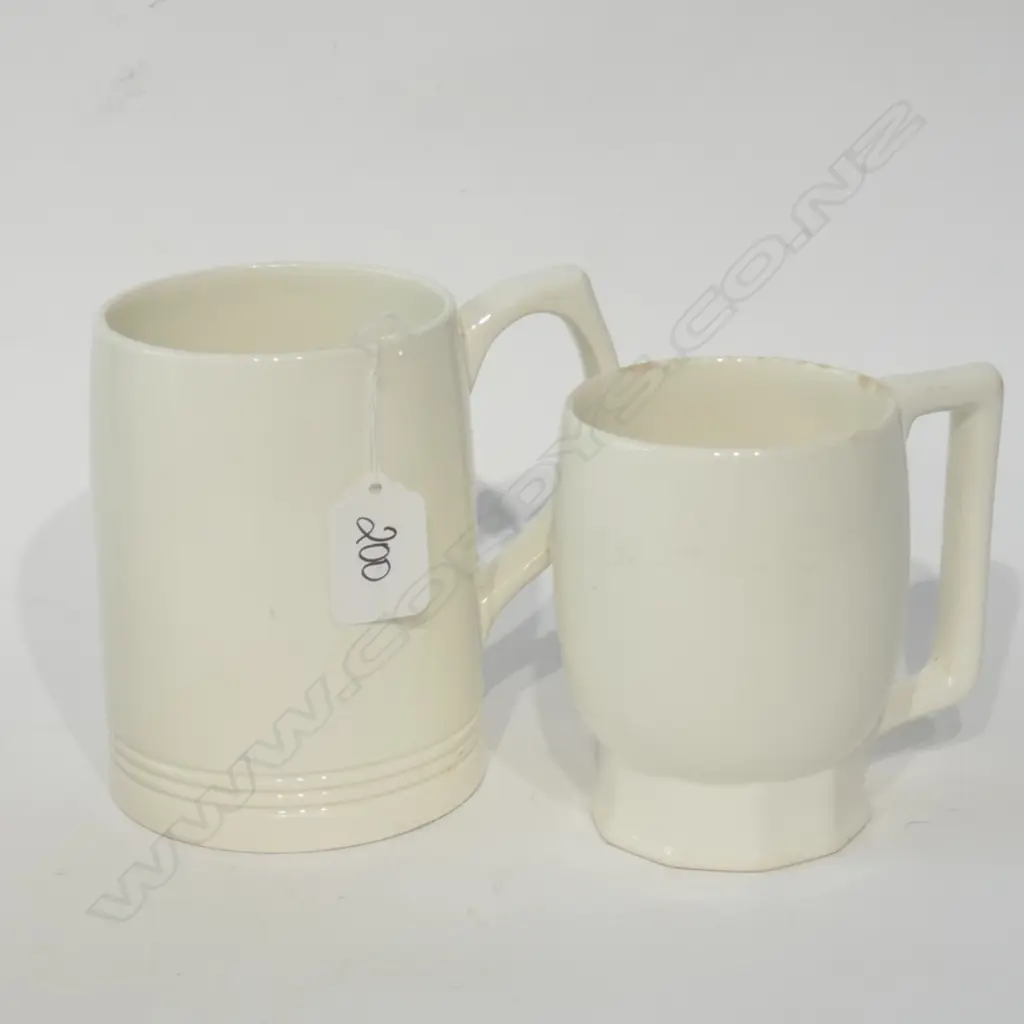 2 KEITH MURRAY WEDGWOOD MUGS WHIE Image 1++