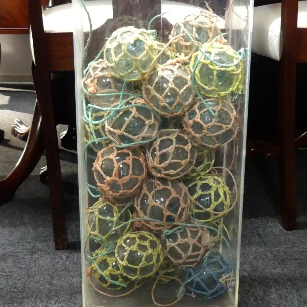 25 SMALL OLD GLASS FISHING FLOATS.... Image 1++