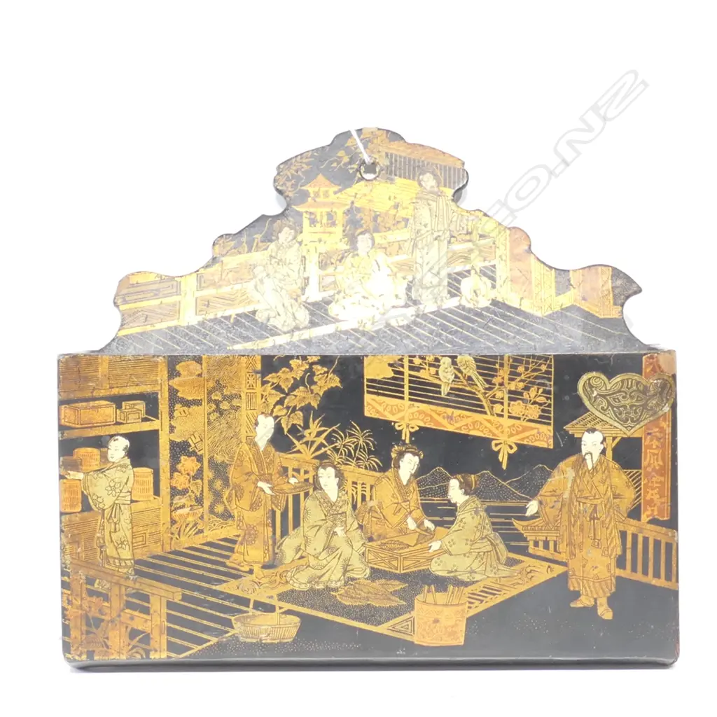 VICTORIAN PAPER MACHE LETTER POCKET  Image 1++