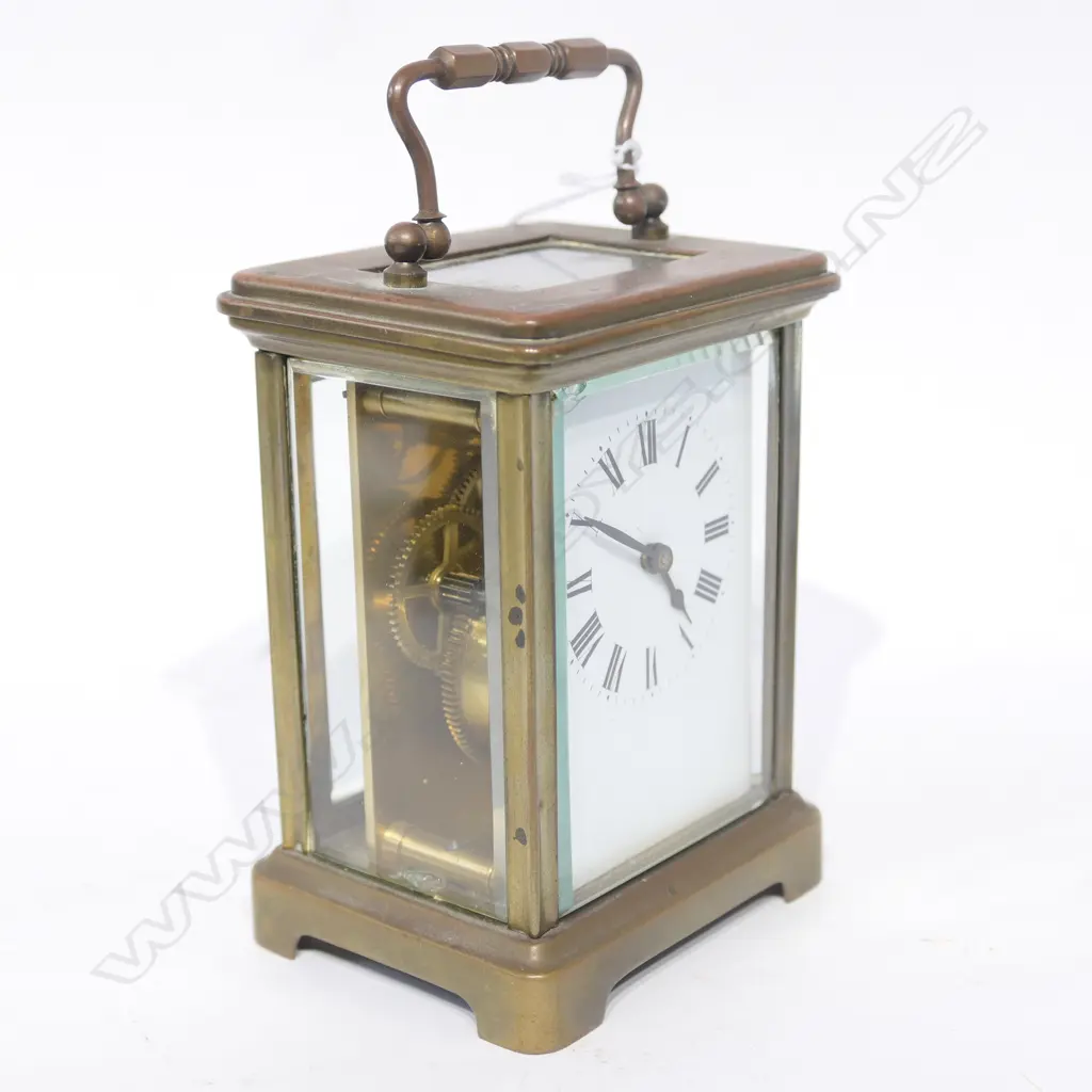 (19399) 19THC FRENCH BRASS CASED CARRIAGE CLOCK Image 1++