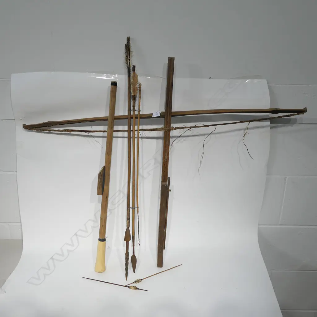 WOODEN CROSSBOW W/ BOLTS ETC Image 1++