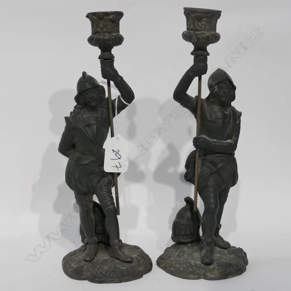 PR OF GUARDS CANDLESTICKS WITH HELMET SNUFFERS H260 MM Image 1++