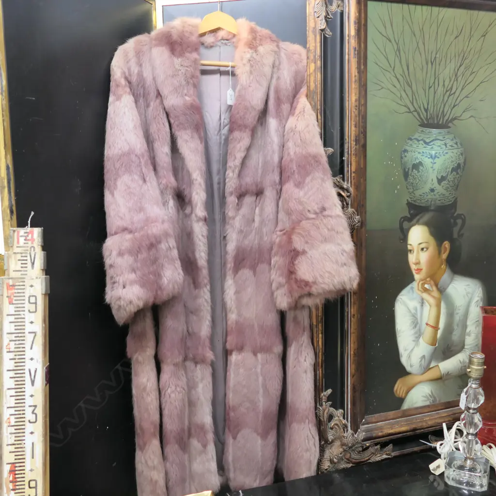 DYED RABBIT FUR COAT (RIPPED UNDER ARMS) Image 1++