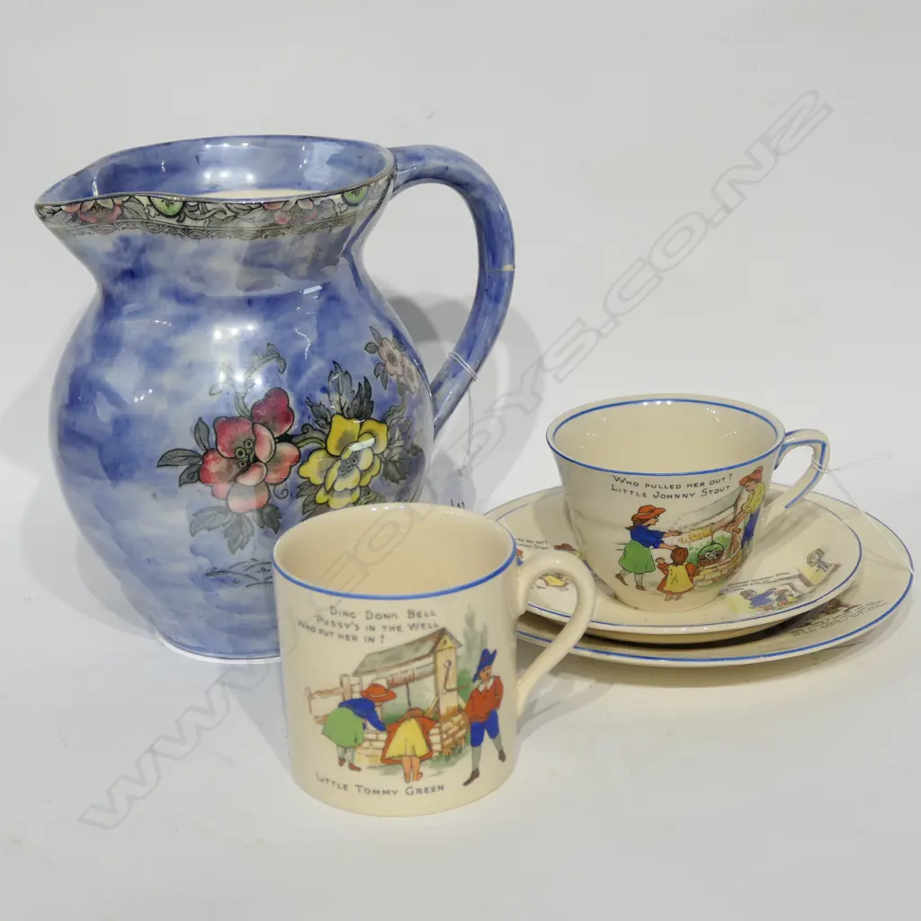 WOOD JUG + NURSERY CHINA Image 1++