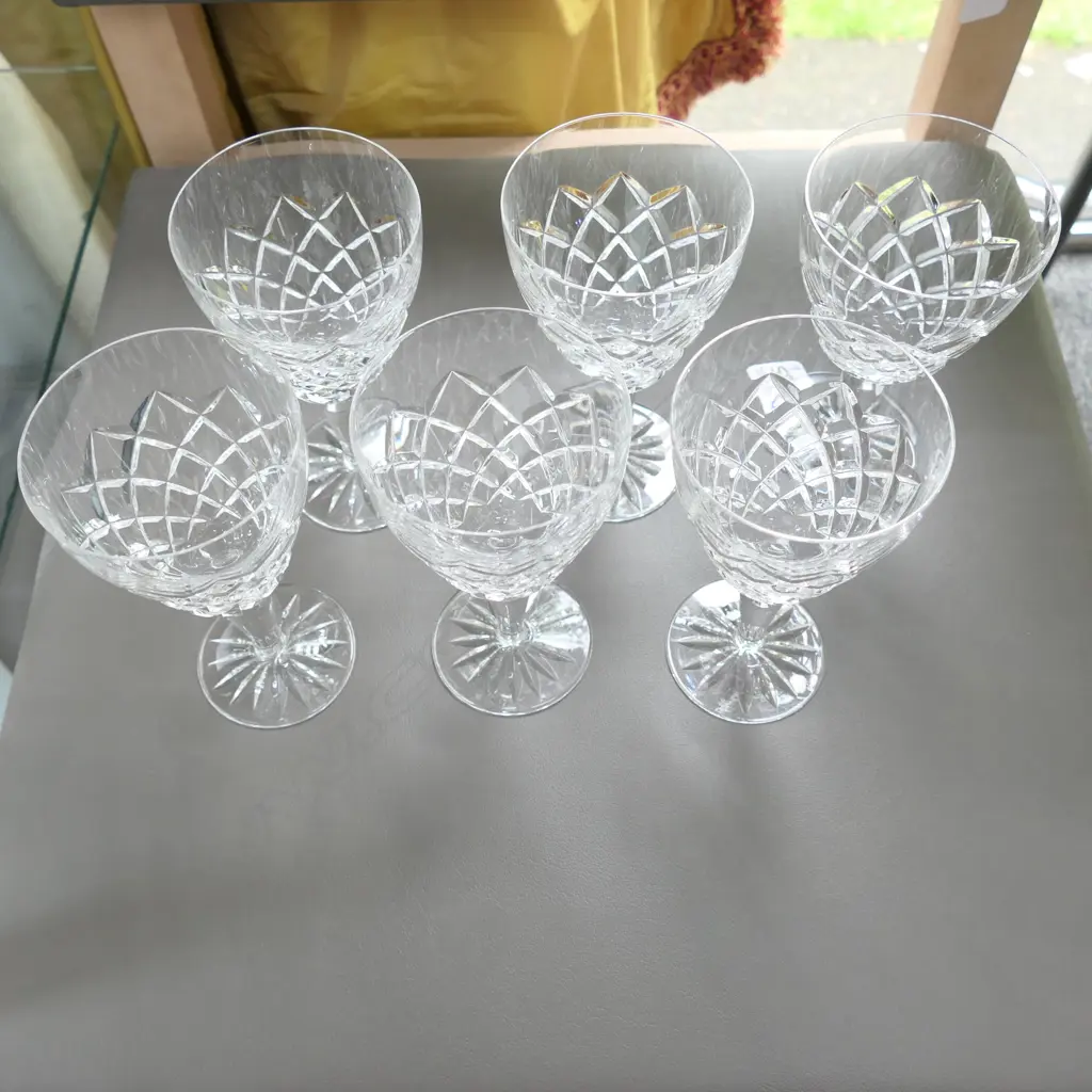 6 CRYSTAL WINE GLASSES Image 1++