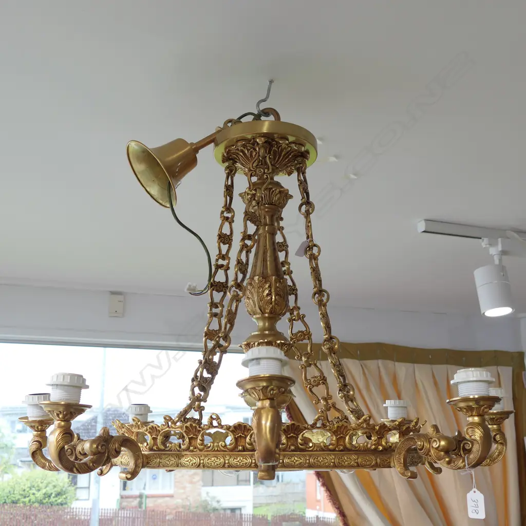 GILT METAL 8 BRANCH CHANDELIER DIA. 850MM Image 1++