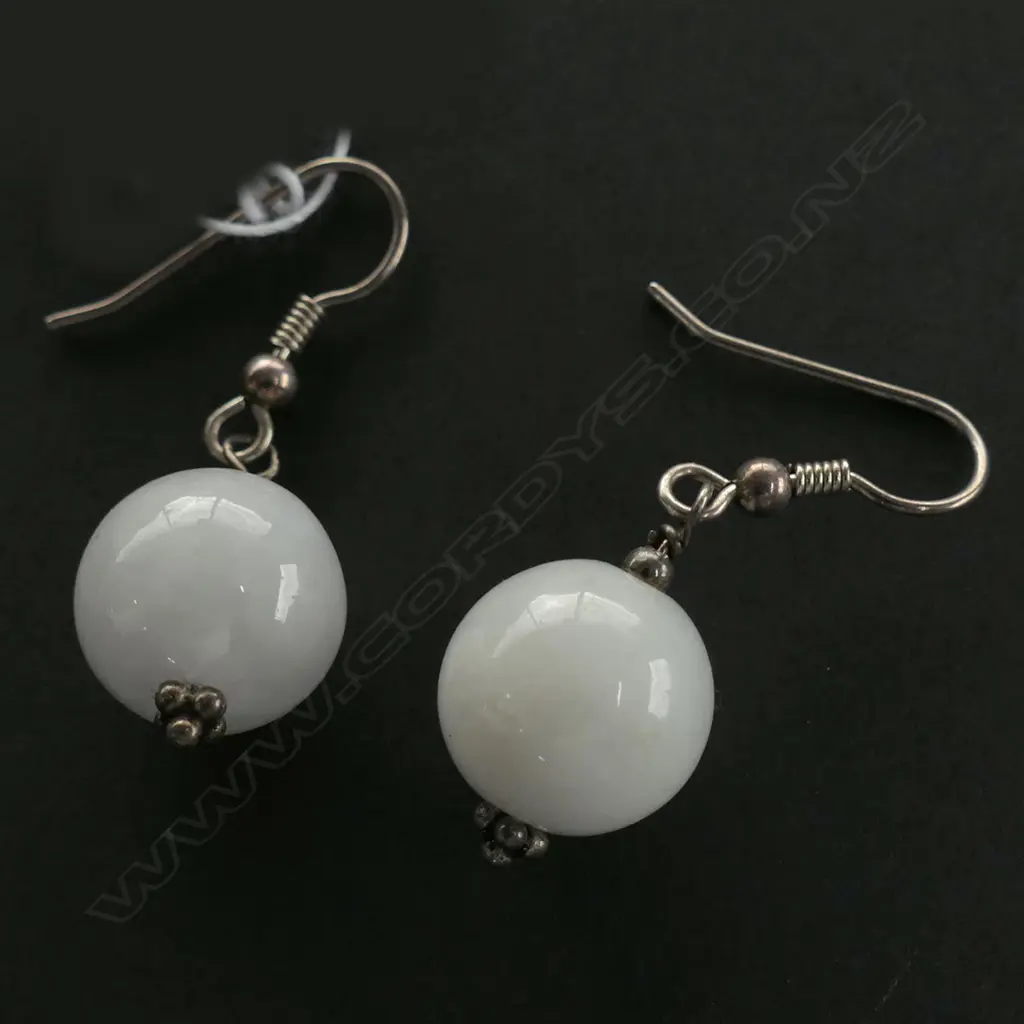 MUTTON FAT JADE EARRINGS (G7062) Image 1++