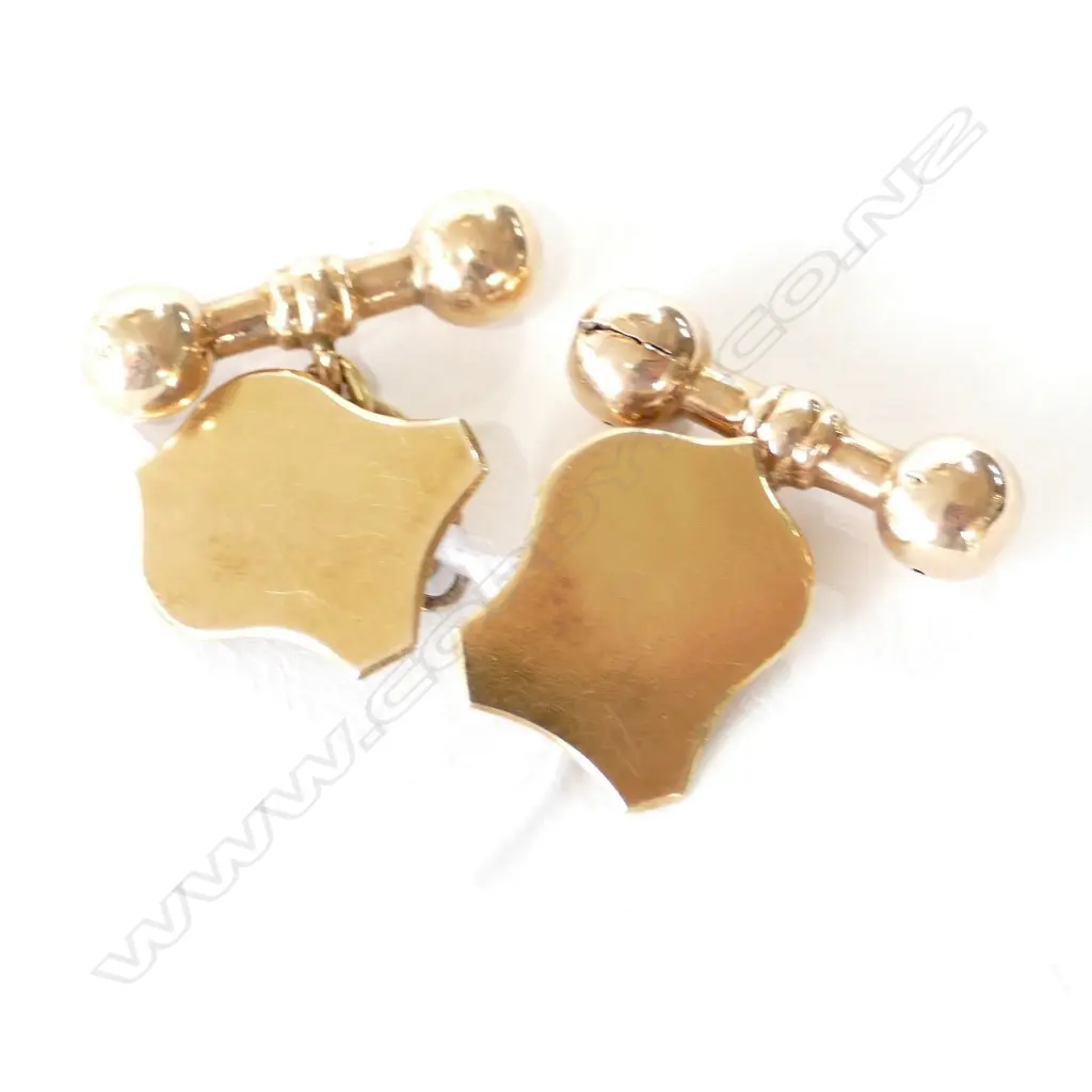 PR NZ COLONIAL 15CT ROSE GOLD CUFFLINKS Image 1++