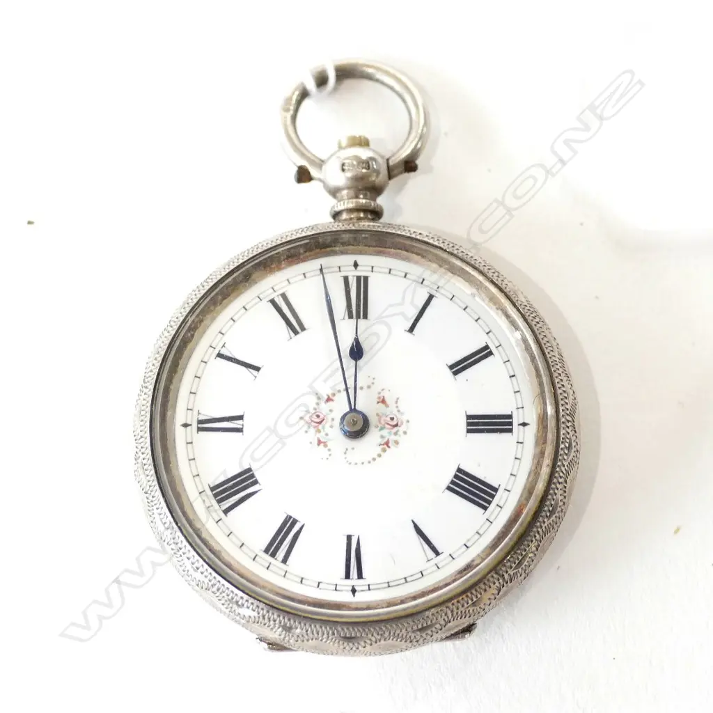 19thc silver open face pocket watch mid size Image 1++