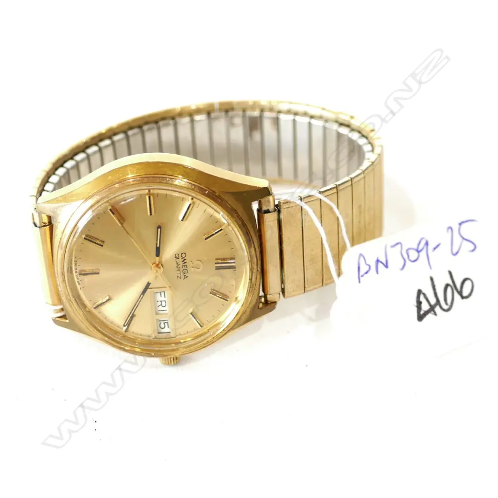 OMEGA QUARTZ VINTAGE WATCH GOLD PLATE Image 1++