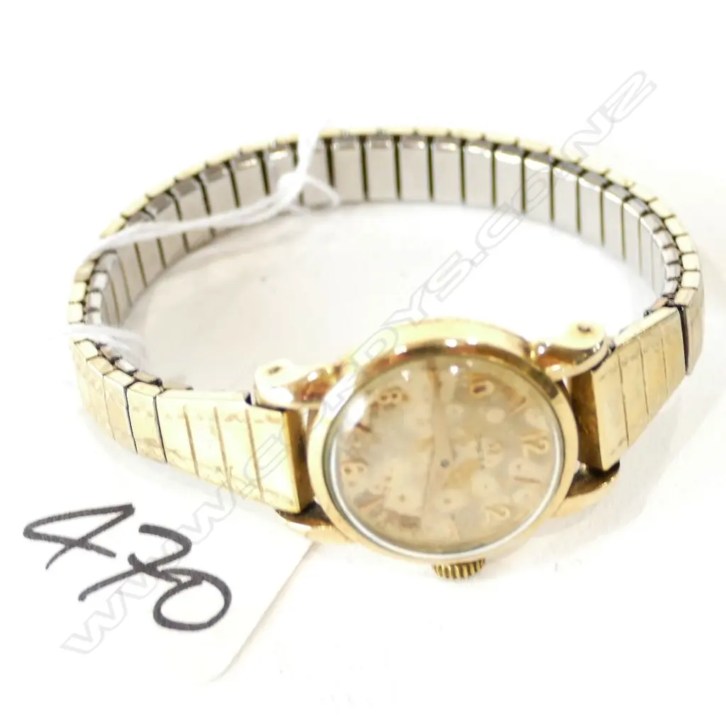 VINTAGE OMEGA LADY'S WRISTWATCH GOLD PLATE CASE Image 1++