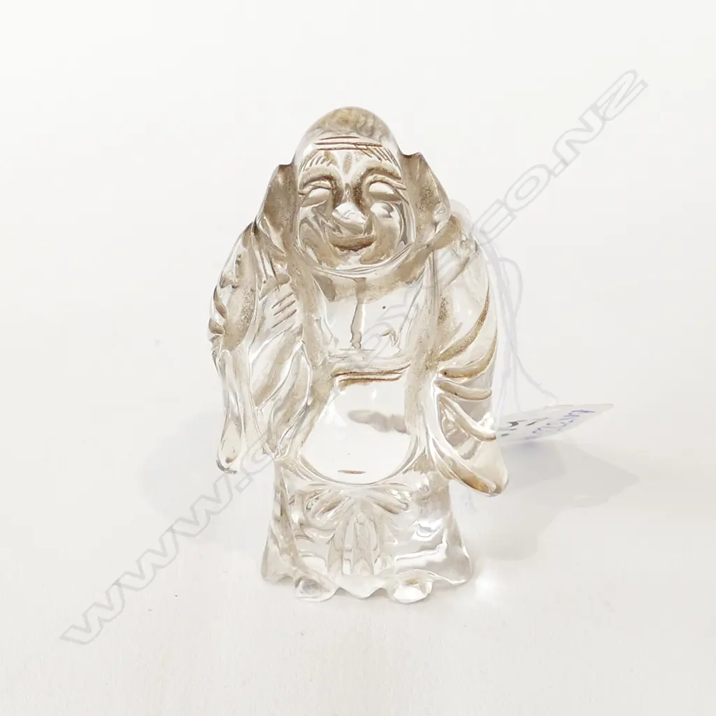 JAPANESE ROCK CRYSTAL CARVED HOTEI, A.F. Image 1++