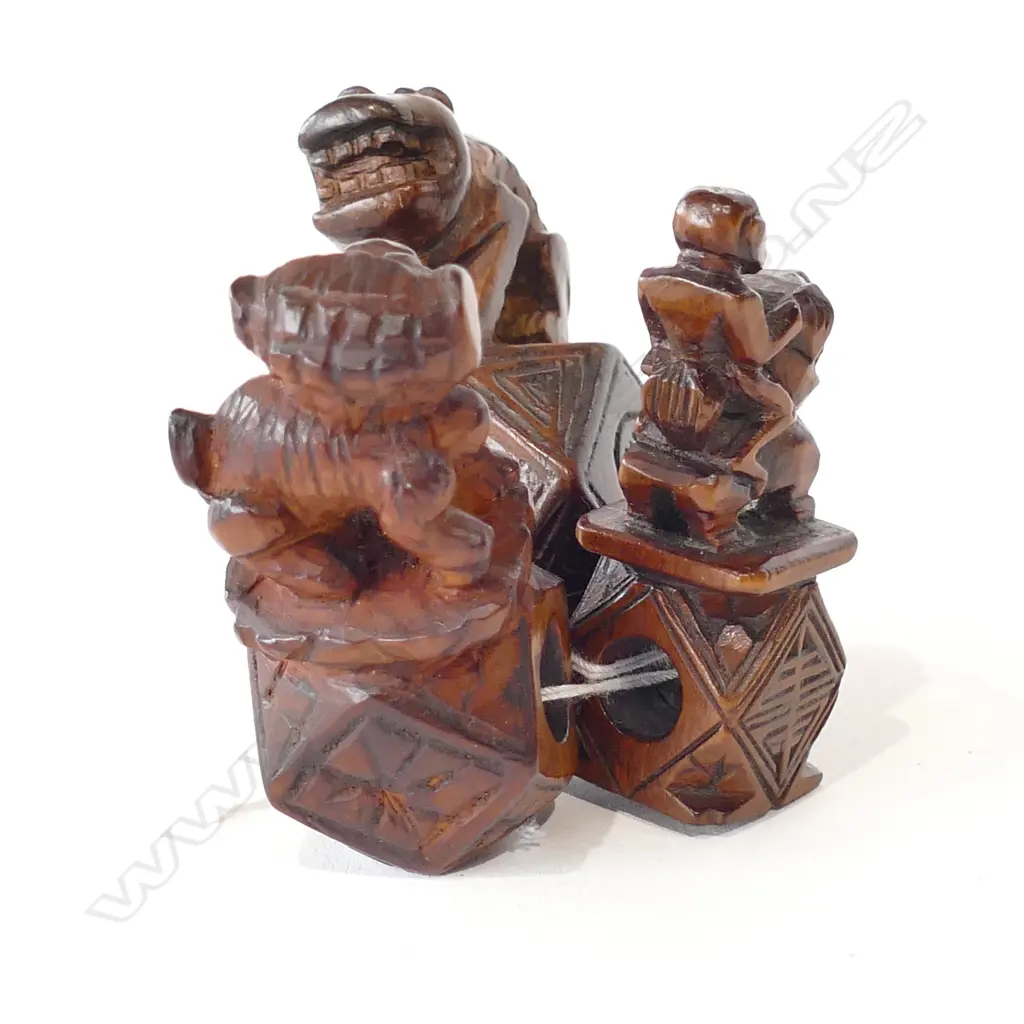 3 WOOD CARVINGS Image 1++
