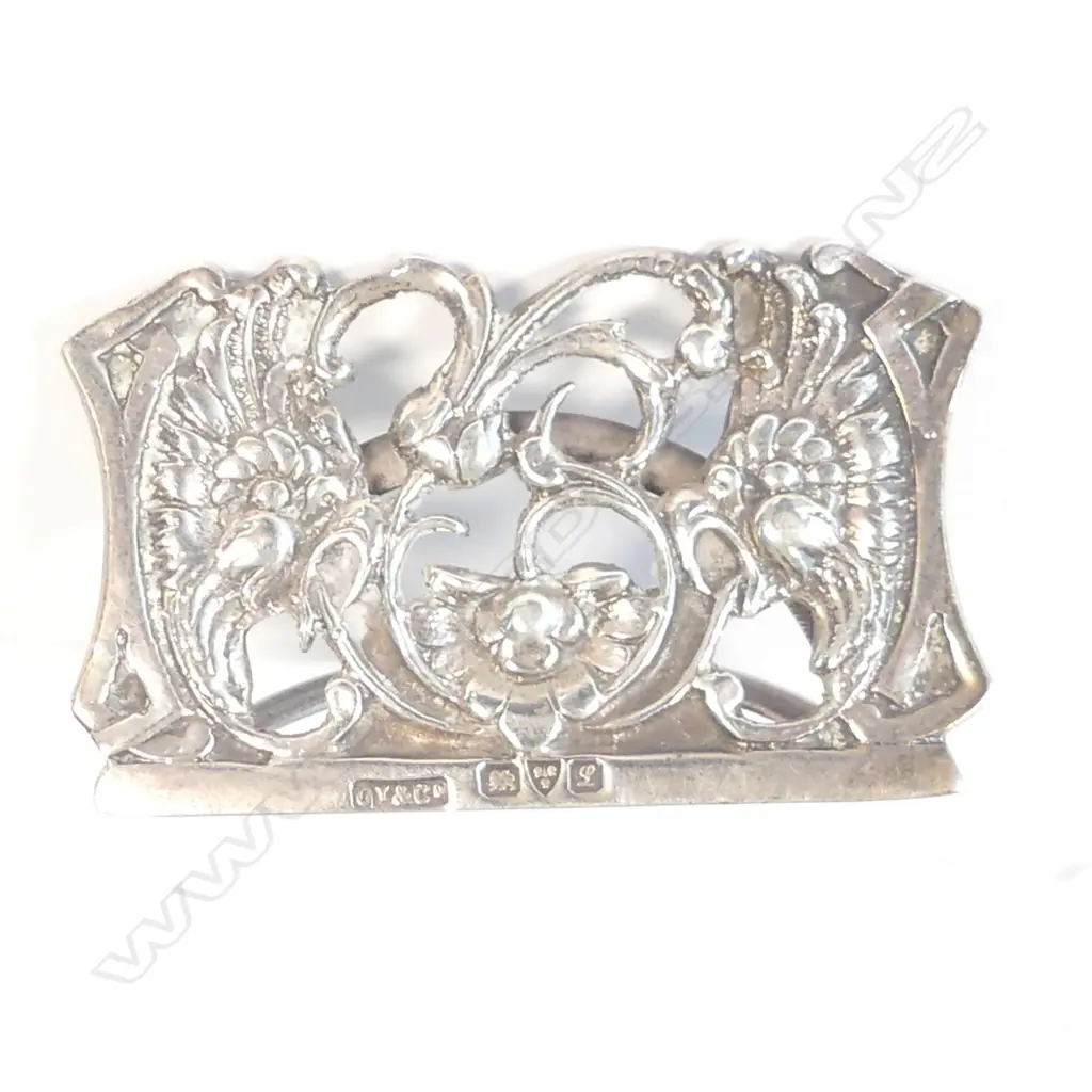 SILVER NAME PLACE HOLDER GREY & CO CHESTER ENGLAND 1911 Image 1++