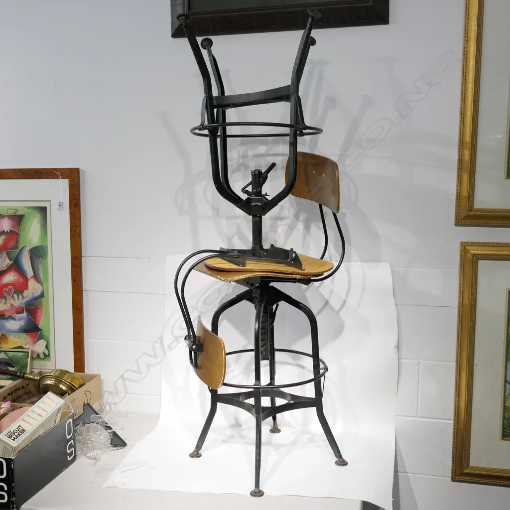 PAIR OF INDUSTRIAL CHAIRS 970MM H Image 1++
