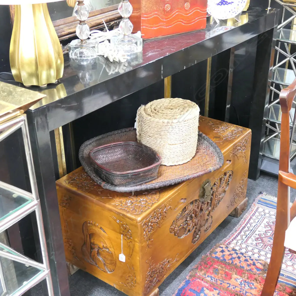 BLACK LACQUER CONSOLE TABLE A/F L. 1550MM Image 1++