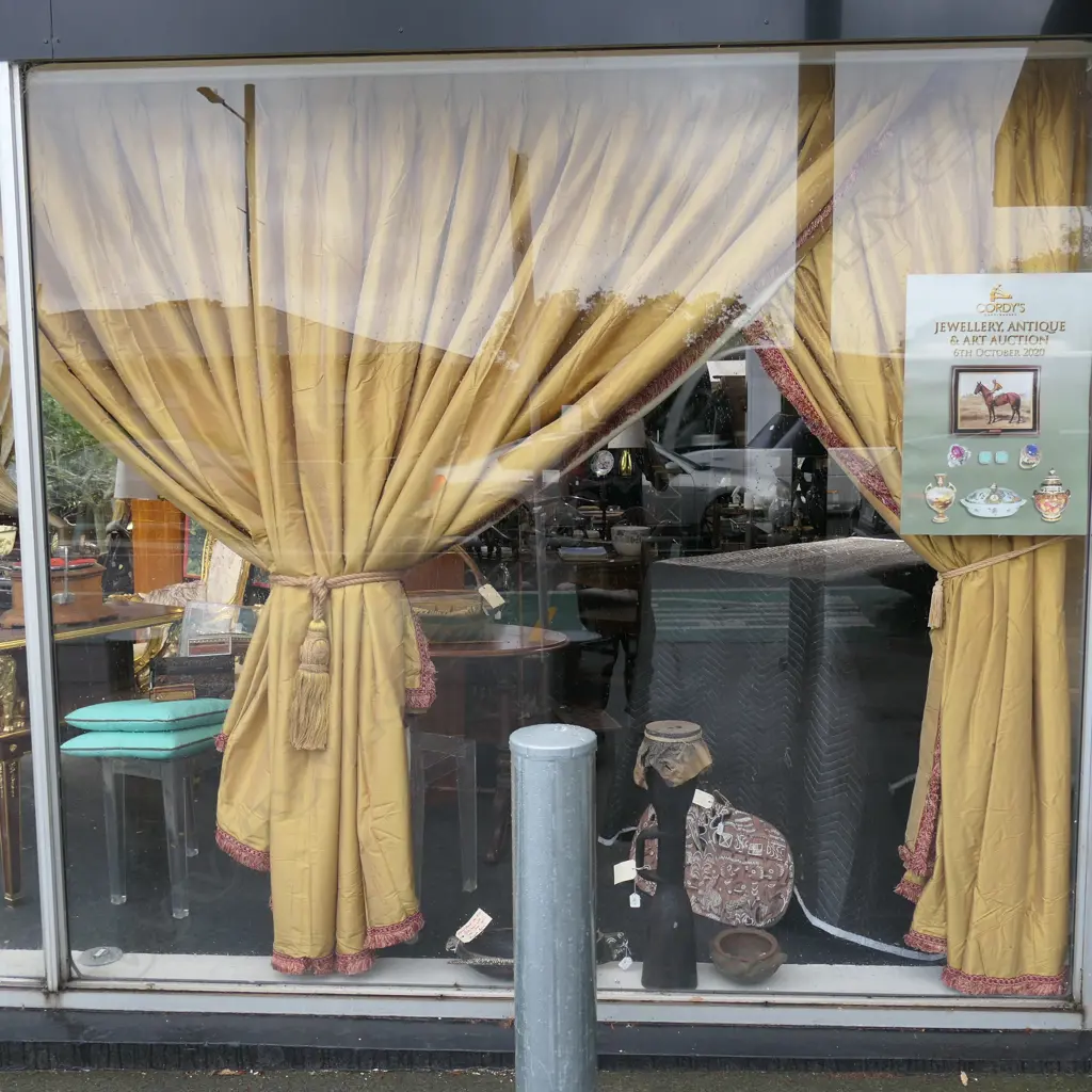 11 LARGE GOLD CURTAINS (DOES NOT INCLUDE TASSEL CORDS) VARIOUS SIZES Image 1++