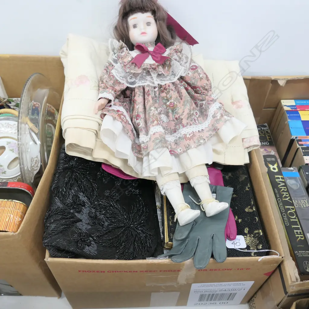 LOT ASST LACE WORK/BAGS + DOLL Image 1++