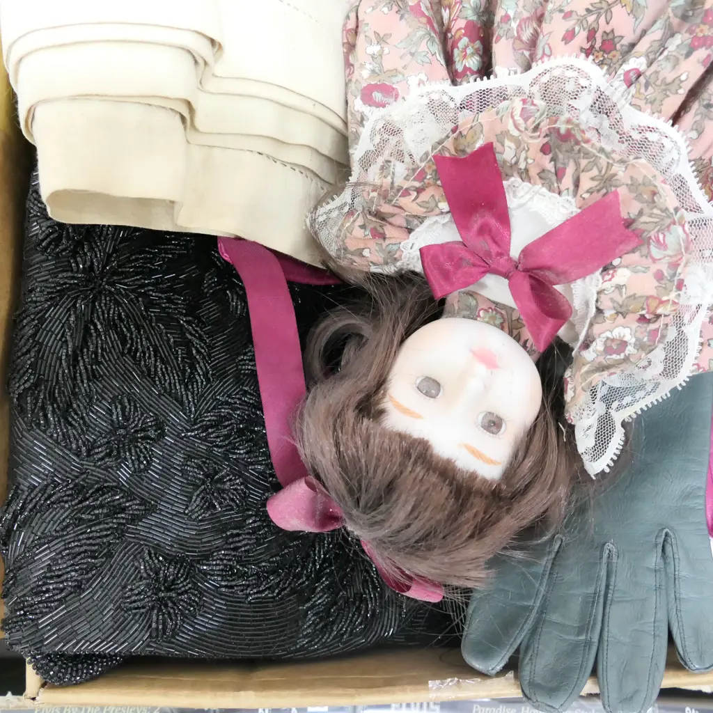 LOT ASST LACE WORK/BAGS + DOLL Image 1++